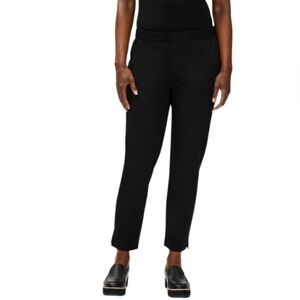 Eileen Fisher Black slim ankle pant sidezip Organic cotton stretch twill minimal